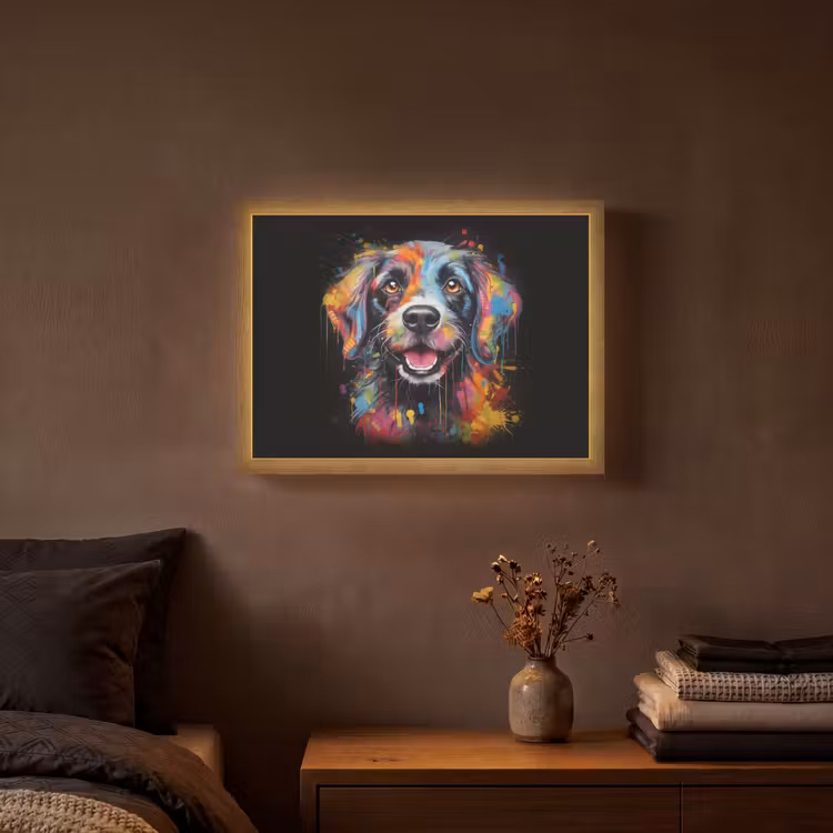 Lightbox - Wandlamp - Graffiti - Hond - Zwart - Kleuren — 3