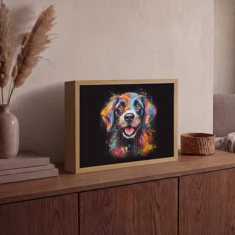 Lightbox - Wandlamp - Graffiti - Hond - Zwart - Kleuren — 4