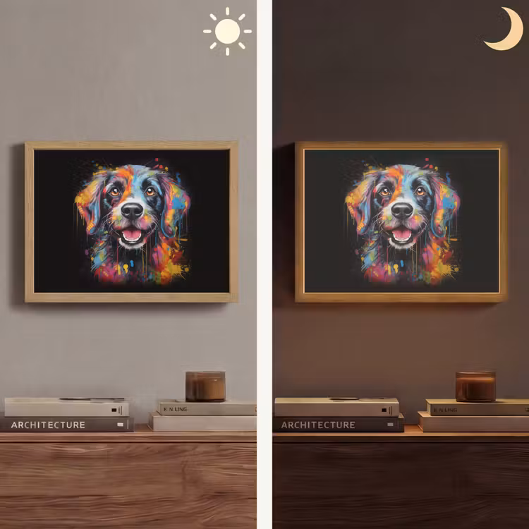Lightbox - Wandlamp - Graffiti - Hond - Zwart - Kleuren — 6