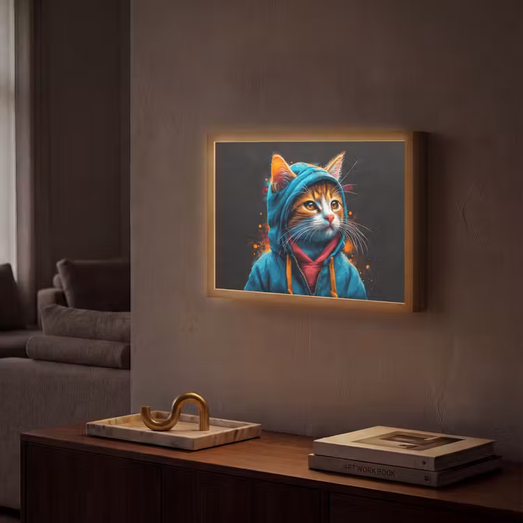 Lightbox - Wandlamp - Graffiti - Kat - Zwart - Jas - Street art — 2