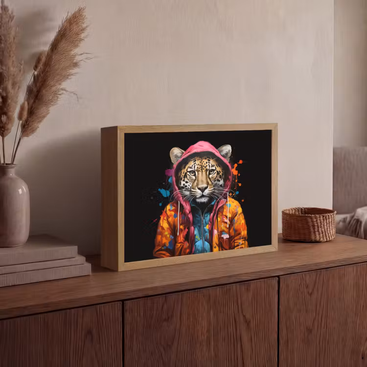Lightbox - Wandlamp - Graffiti - Luipaard - Zwart - Jas — 4