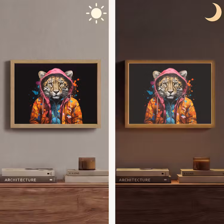Lightbox - Wandlamp - Graffiti - Luipaard - Zwart - Jas — 6