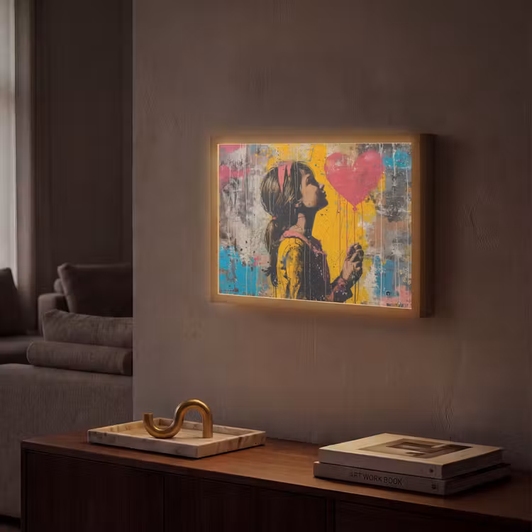 Lightbox - Wandlamp - Graffiti - Meisje - Ballon - Street art — 2