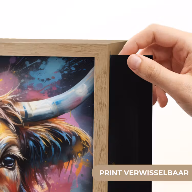 Lightbox - Wandlamp - Graffiti - Schotse hooglander - Zwart - Koe — 5