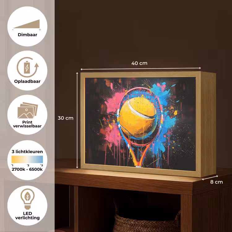 Lightbox - Wandlamp - Graffiti - Tennis - Sport - Racket — 10