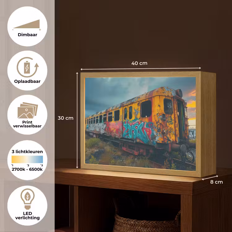 Lightbox - Wandlamp - Graffiti - Verlaten trein - Street art — 10