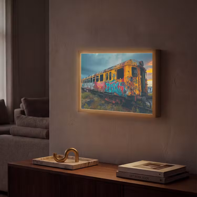 Lightbox - Wandlamp - Graffiti - Verlaten trein - Street art — 2
