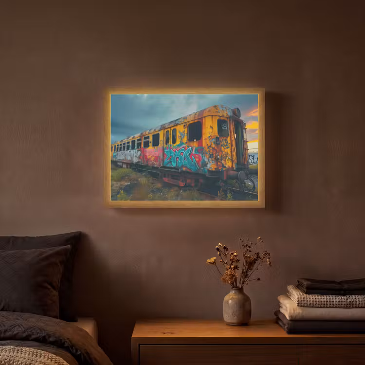 Lightbox - Wandlamp - Graffiti - Verlaten trein - Street art — 3