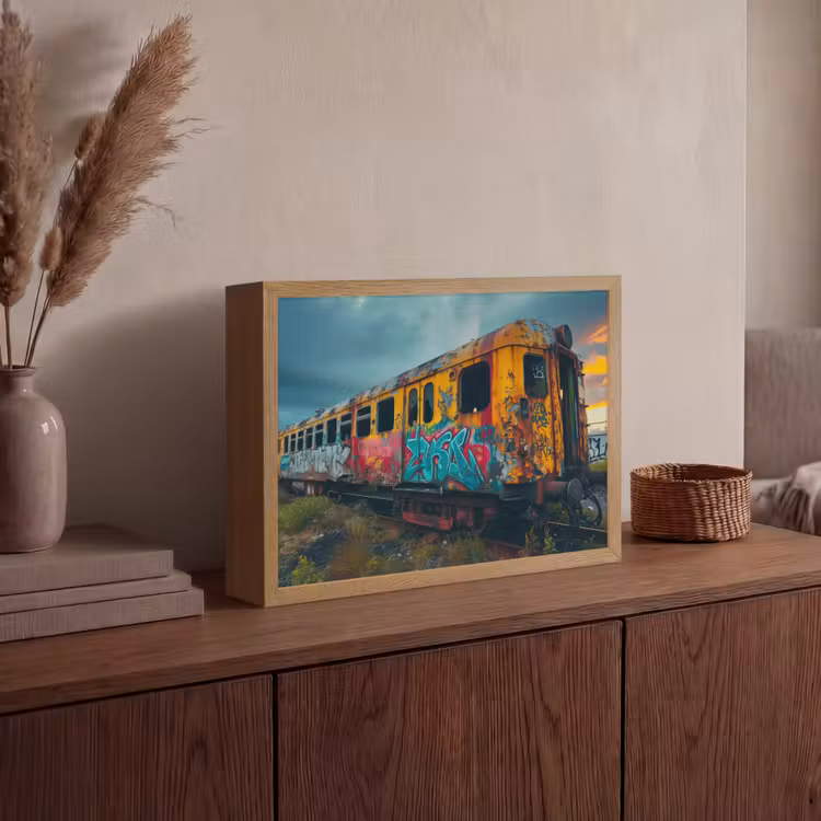 Lightbox - Wandlamp - Graffiti - Verlaten trein - Street art — 4