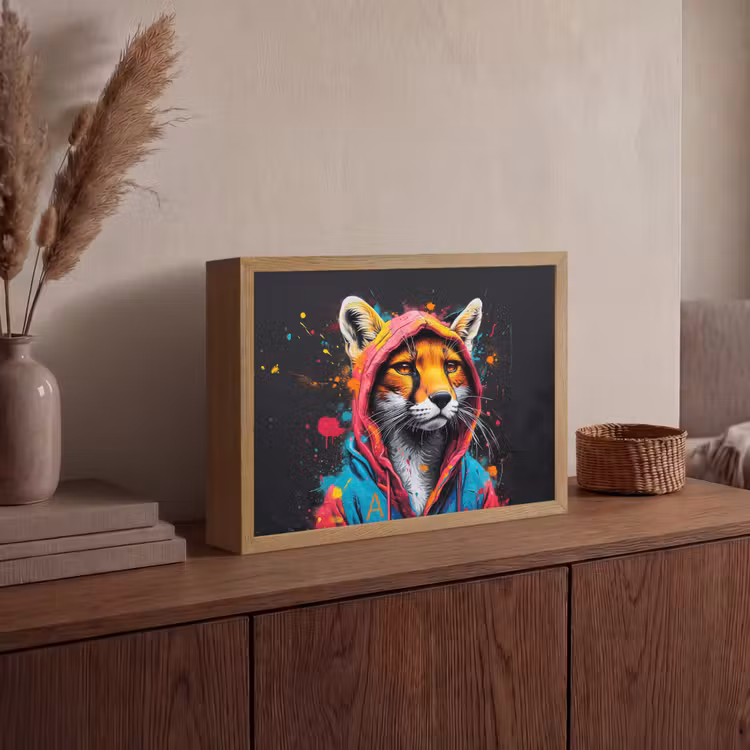 Lightbox - Wandlamp - Graffiti - Vos - Jas - Pop art - Dieren — 4