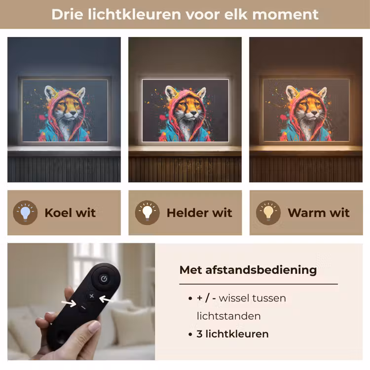 Lightbox - Wandlamp - Graffiti - Vos - Jas - Pop art - Dieren — 8