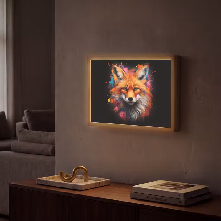 Lightbox - Wandlamp - Graffiti - Vos - Zwart - Pop art — 2