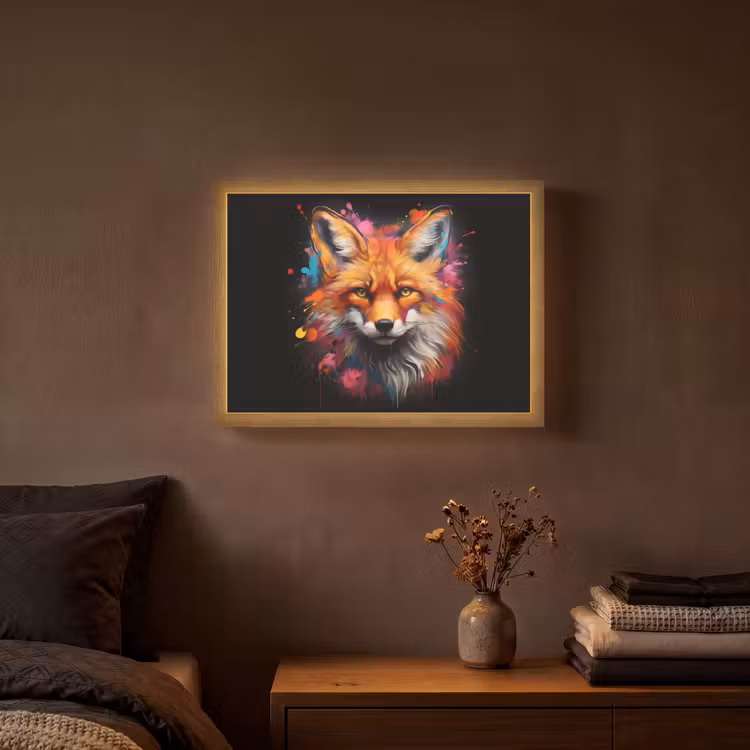 Lightbox - Wandlamp - Graffiti - Vos - Zwart - Pop art — 3