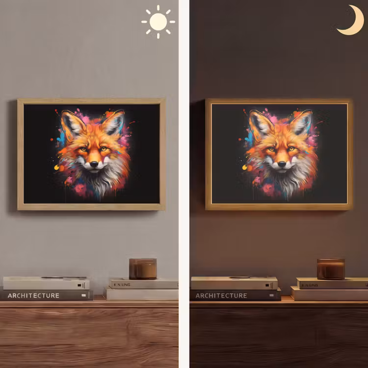 Lightbox - Wandlamp - Graffiti - Vos - Zwart - Pop art — 6