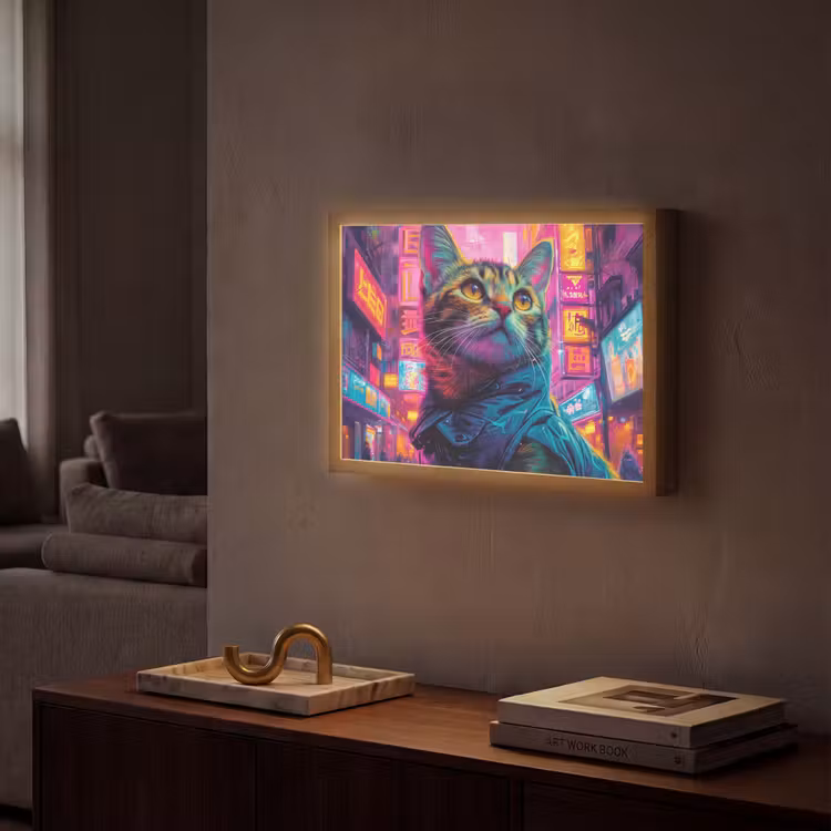 Lightbox - Wandlamp - Kat - Pop art - China - Neon - Stad — 2