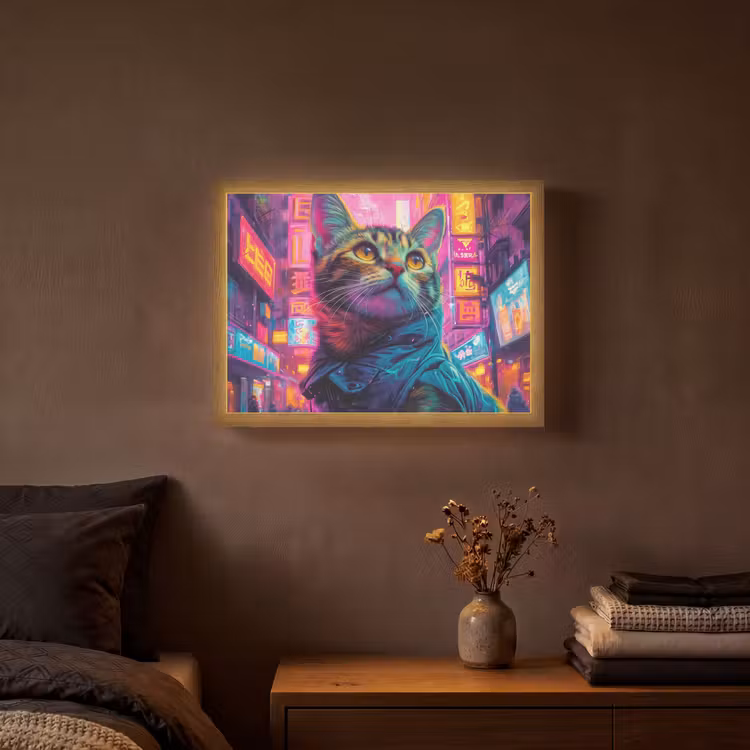 Lightbox - Wandlamp - Kat - Pop art - China - Neon - Stad — 3