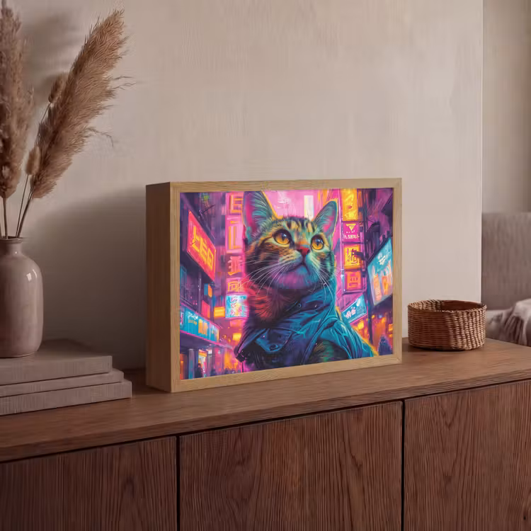 Lightbox - Wandlamp - Kat - Pop art - China - Neon - Stad — 4