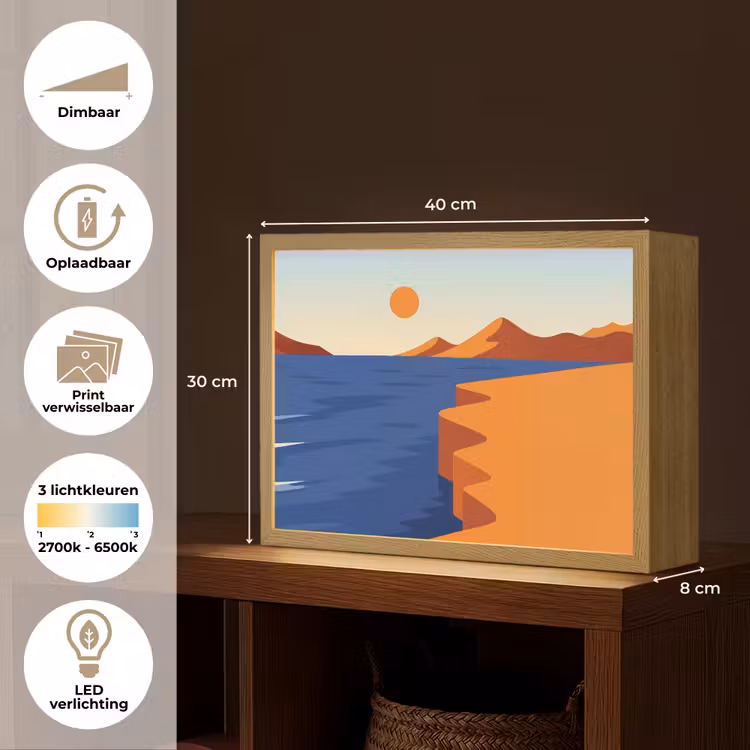 Lightbox - Wandlamp - Landschap - Bergen - Zon - Zee — 10