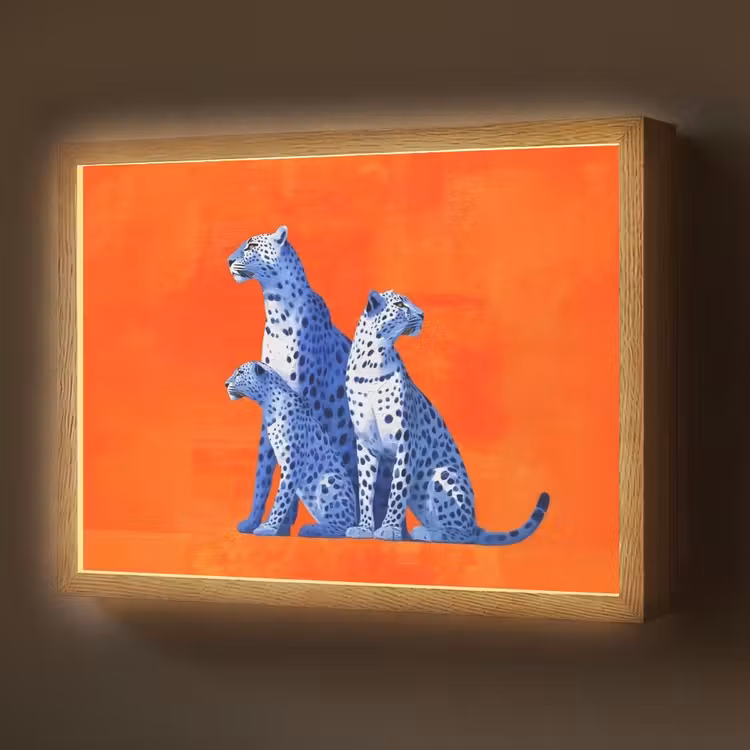 Lightbox - Wandlamp - Luipaarden - Stippen - Oranje — 1