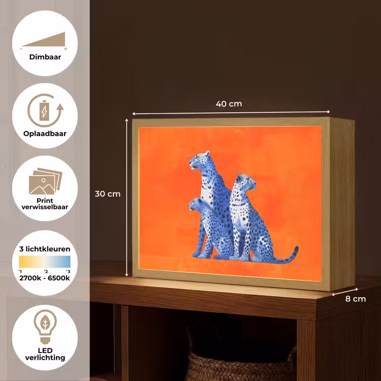 Lightbox - Wandlamp - Luipaarden - Stippen - Oranje — 10