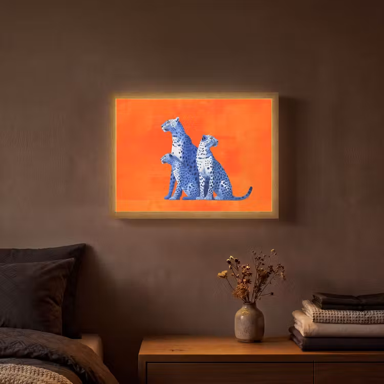 Lightbox - Wandlamp - Luipaarden - Stippen - Oranje — 3