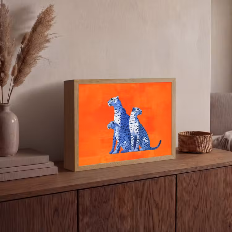 Lightbox - Wandlamp - Luipaarden - Stippen - Oranje — 4