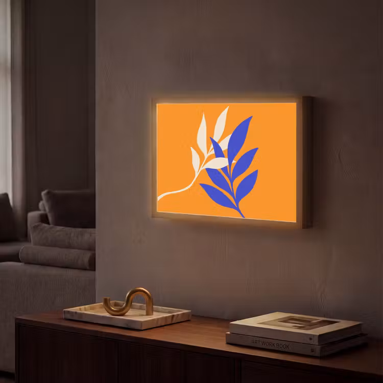 Lightbox - Wandlamp - Takken - Bladeren - Minimalistisch - Blauw — 2