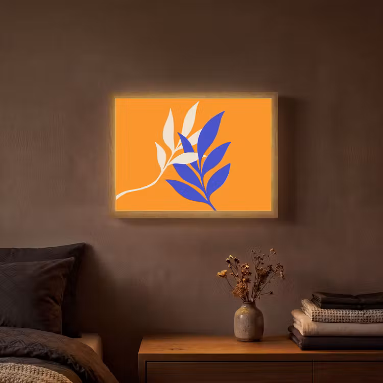 Lightbox - Wandlamp - Takken - Bladeren - Minimalistisch - Blauw — 3