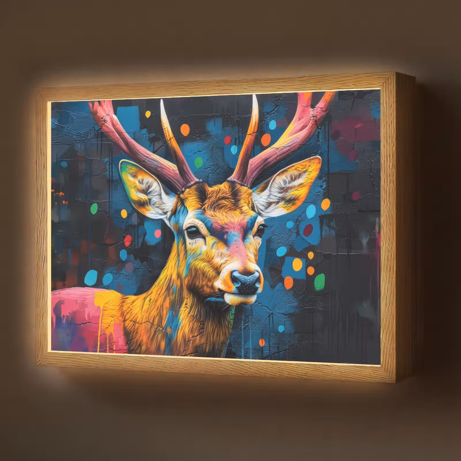 Lightbox - Wandlamp - Graffiti - Hert - Dier - Kleurrijk — 1