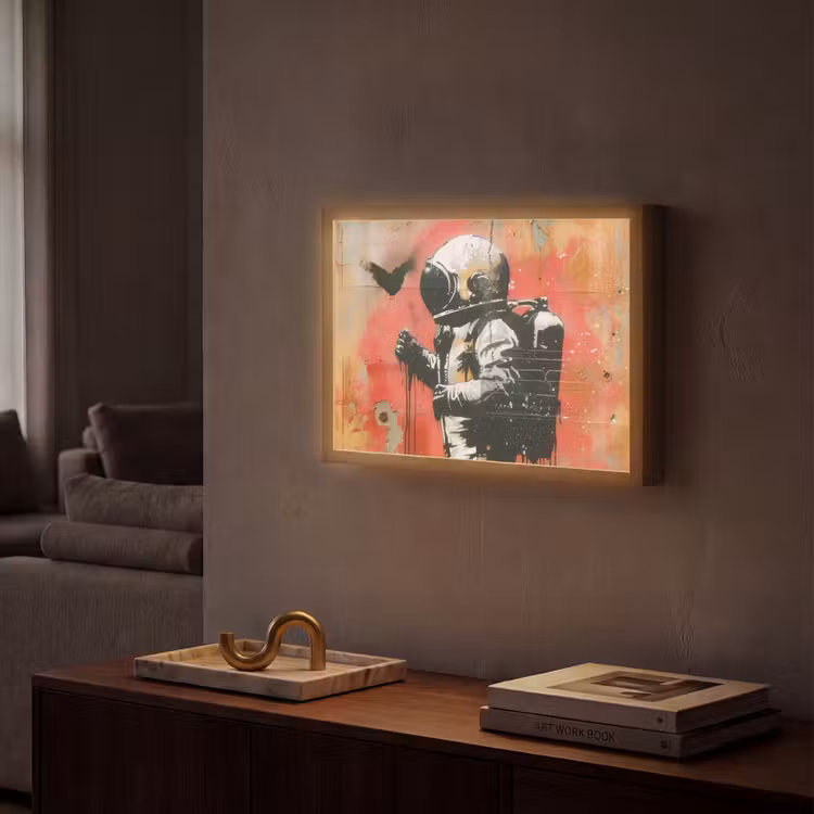 Lightbox - Wandlamp - Graffiti - Astronaut - Street art - Ruimte — 2