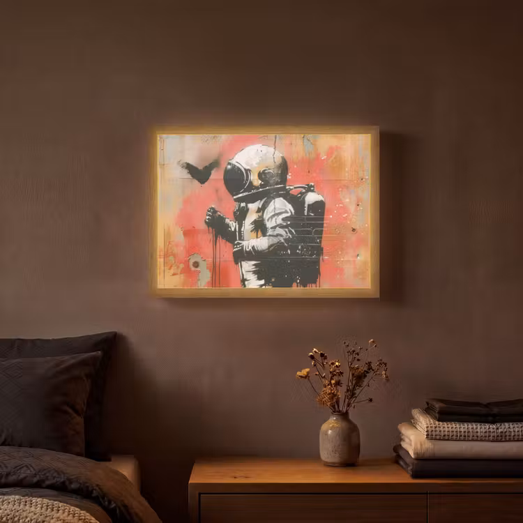Lightbox - Wandlamp - Graffiti - Astronaut - Street art - Ruimte — 3