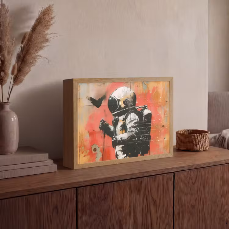 Lightbox - Wandlamp - Graffiti - Astronaut - Street art - Ruimte — 4