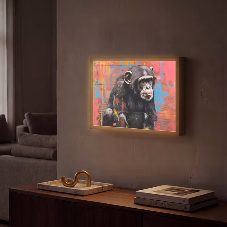 Lightbox - Wandlamp - Graffiti - Chimpansee - Aap - Dieren - Street art — 2