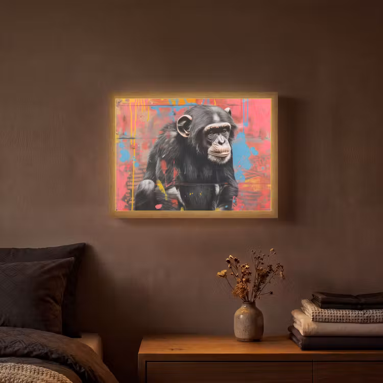 Lightbox - Wandlamp - Graffiti - Chimpansee - Aap - Dieren - Street art — 3