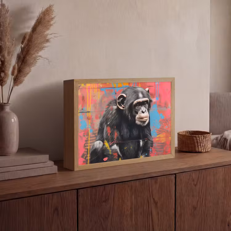 Lightbox - Wandlamp - Graffiti - Chimpansee - Aap - Dieren - Street art — 4