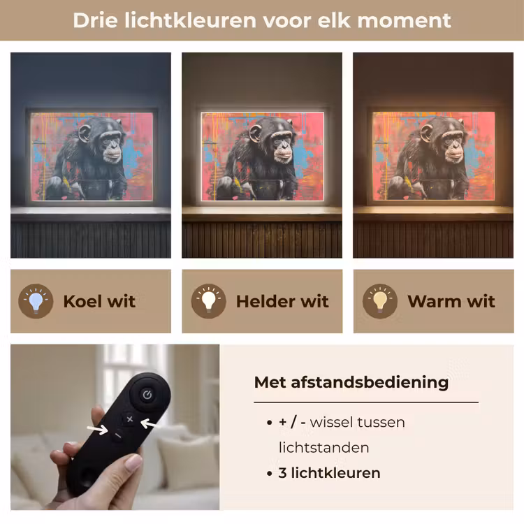 Lightbox - Wandlamp - Graffiti - Chimpansee - Aap - Dieren - Street art — 8