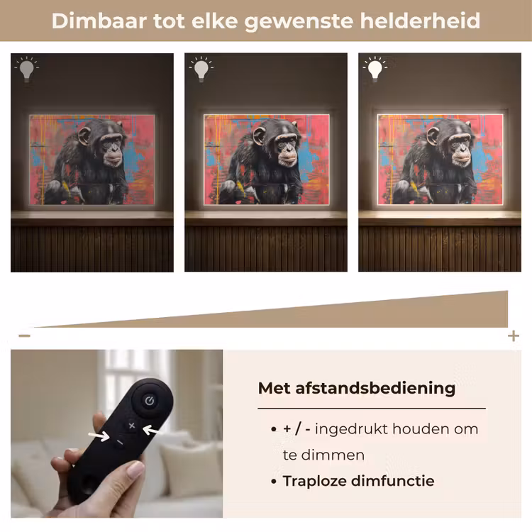 Lightbox - Wandlamp - Graffiti - Chimpansee - Aap - Dieren - Street art — 9