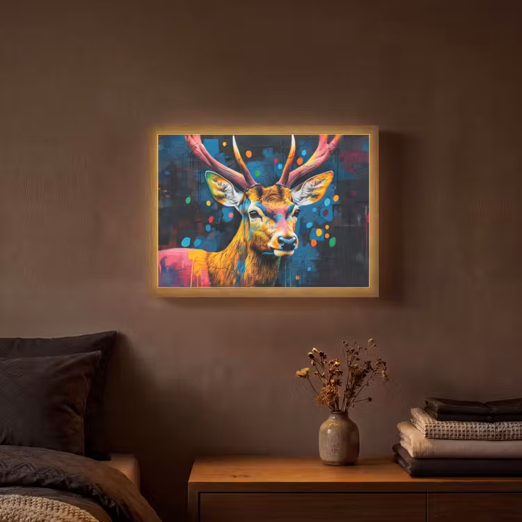 Lightbox - Wandlamp - Graffiti - Hert - Dier - Kleurrijk — 3
