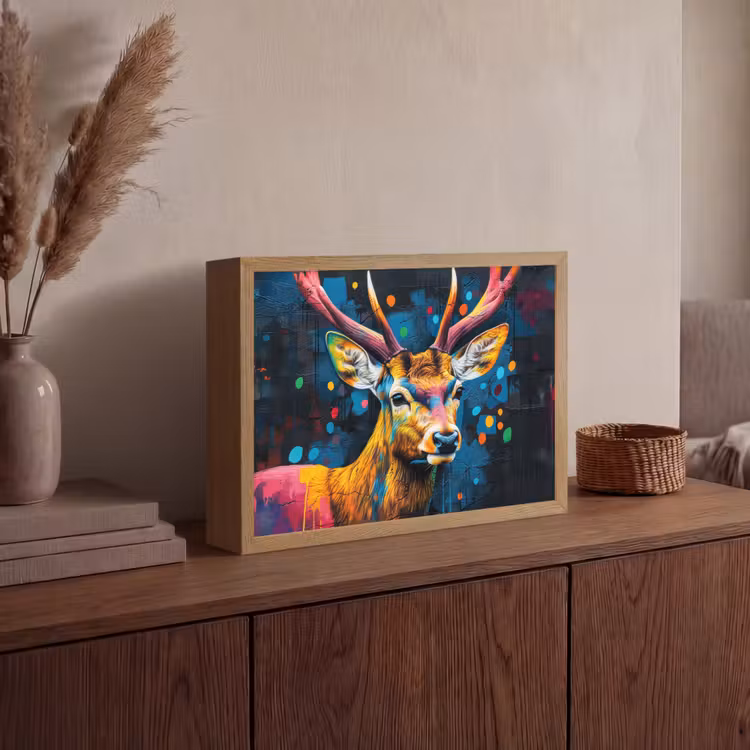 Lightbox - Wandlamp - Graffiti - Hert - Dier - Kleurrijk — 4
