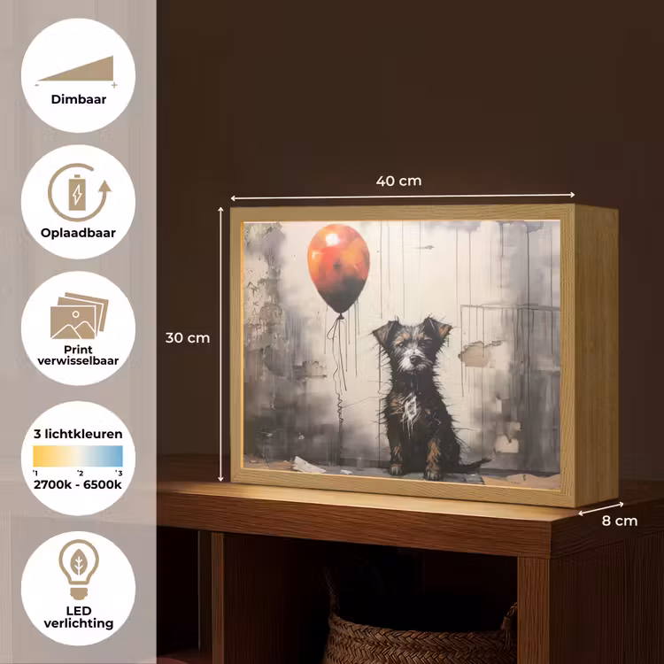 Lightbox - Wandlamp - Graffiti - Hond - Ballon - Dieren — 10