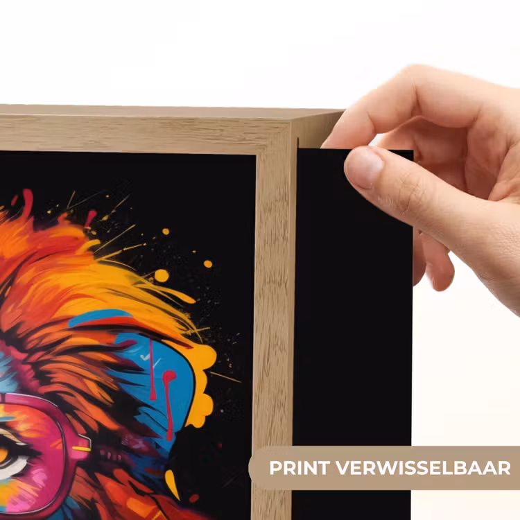Lightbox - Wandlamp - Graffiti - Leeuw - Bril - Zwart - Kleurrijk — 5