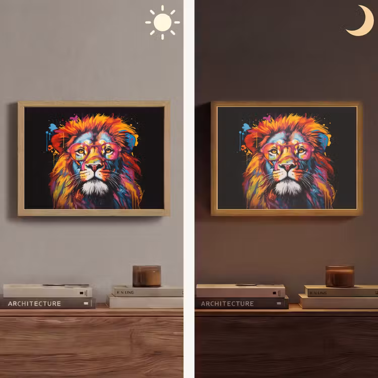 Lightbox - Wandlamp - Graffiti - Leeuw - Bril - Zwart - Kleurrijk — 6