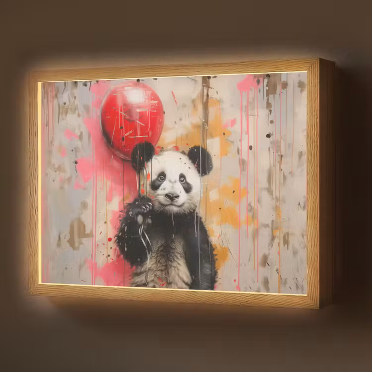 Lightbox - Wandlamp - Graffiti - Panda - Ballon - Street art - Dier — 1