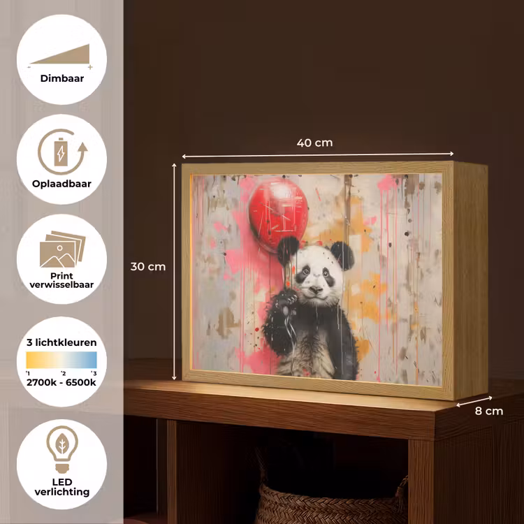 Lightbox - Wandlamp - Graffiti - Panda - Ballon - Street art - Dier — 10