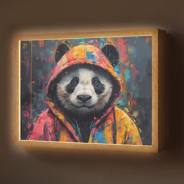 Lightbox - Wandlamp - Graffiti - Panda - Jas - Kleurrijk - Street art — 1