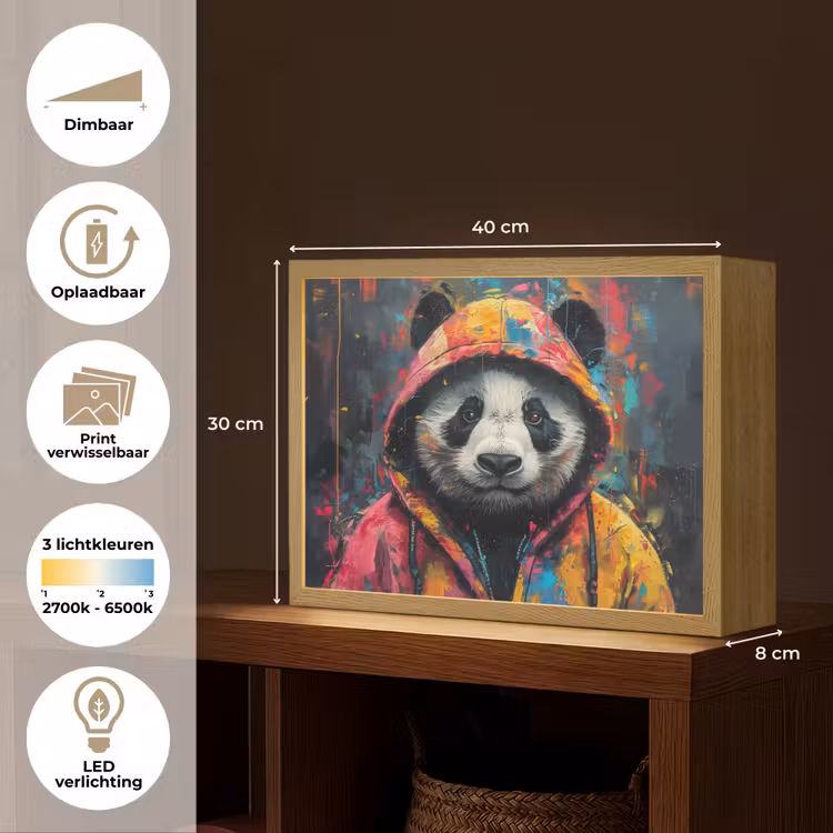 Lightbox - Wandlamp - Graffiti - Panda - Jas - Kleurrijk - Street art — 10
