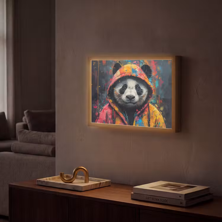 Lightbox - Wandlamp - Graffiti - Panda - Jas - Kleurrijk - Street art — 2