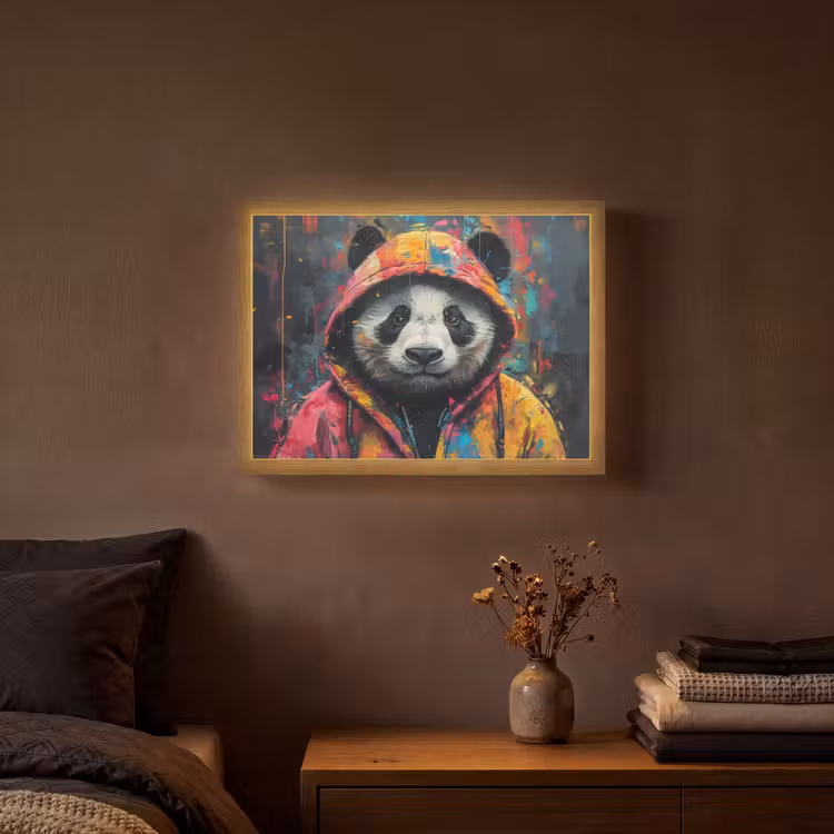 Lightbox - Wandlamp - Graffiti - Panda - Jas - Kleurrijk - Street art — 3