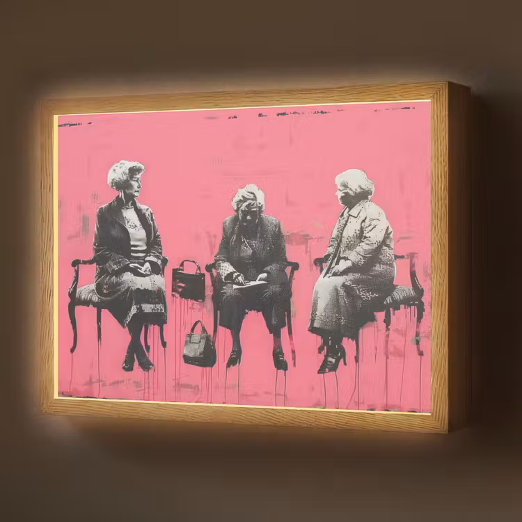 Lightbox - Wandlamp - Graffiti - Roze - Street art - Vrouwen — 1