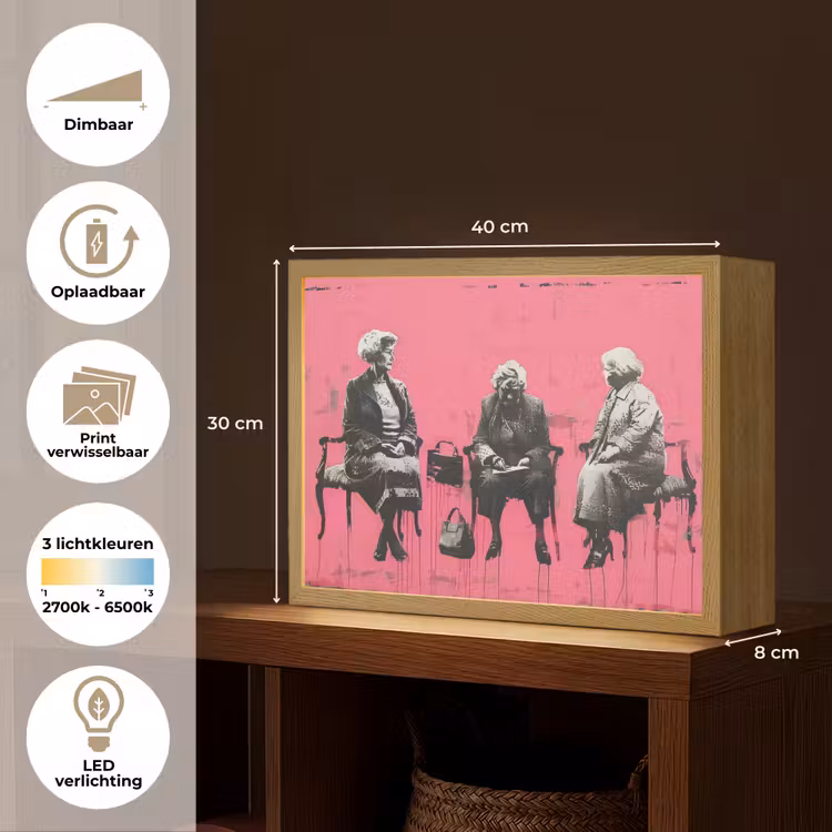 Lightbox - Wandlamp - Graffiti - Roze - Street art - Vrouwen — 10